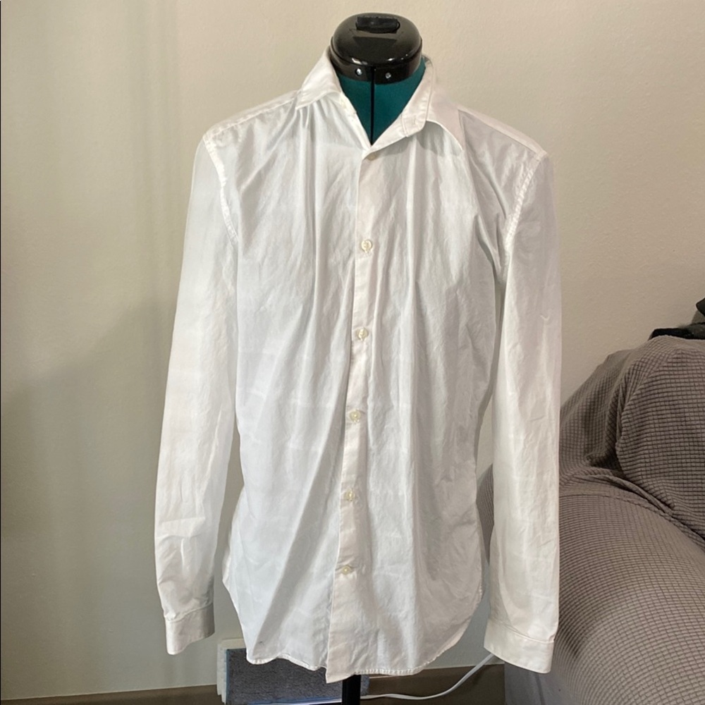 H&M white button up long sleeve men’s shirt